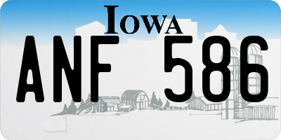 IA license plate ANF586