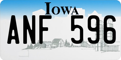 IA license plate ANF596