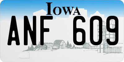 IA license plate ANF609