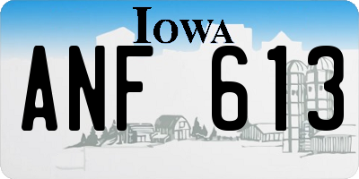 IA license plate ANF613