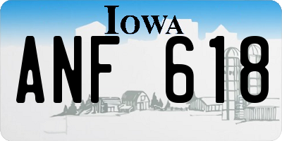 IA license plate ANF618