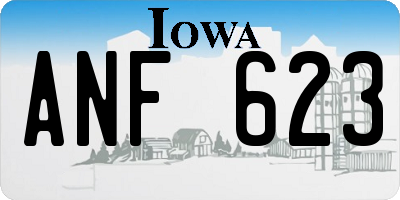IA license plate ANF623