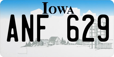 IA license plate ANF629