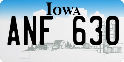 IA license plate ANF630