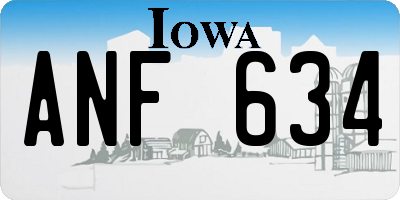 IA license plate ANF634