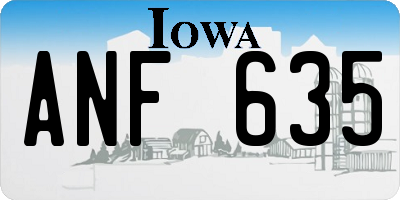 IA license plate ANF635