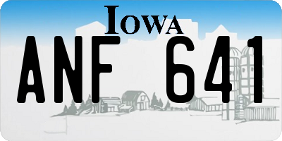 IA license plate ANF641