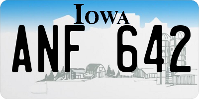 IA license plate ANF642