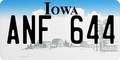 IA license plate ANF644