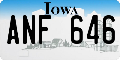 IA license plate ANF646