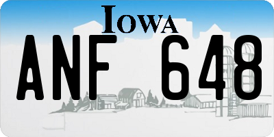 IA license plate ANF648