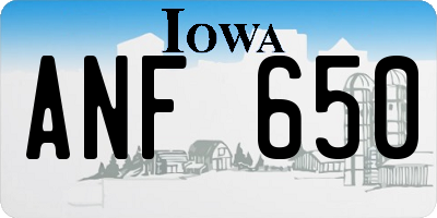 IA license plate ANF650