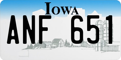 IA license plate ANF651