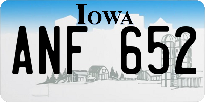 IA license plate ANF652