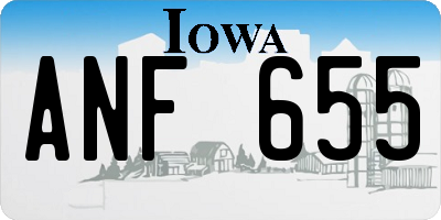 IA license plate ANF655