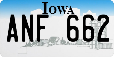 IA license plate ANF662