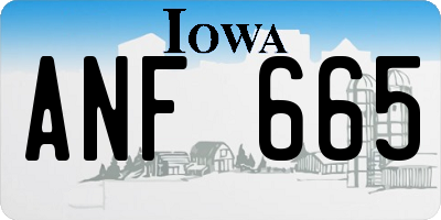 IA license plate ANF665