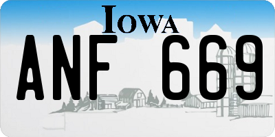 IA license plate ANF669
