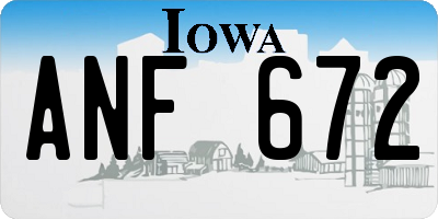 IA license plate ANF672