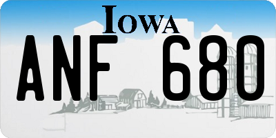 IA license plate ANF680