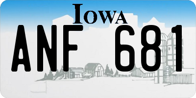 IA license plate ANF681