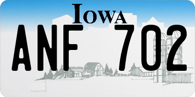 IA license plate ANF702