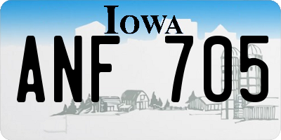 IA license plate ANF705