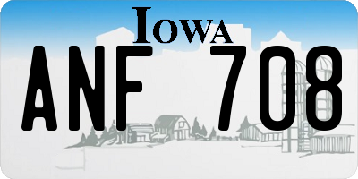 IA license plate ANF708