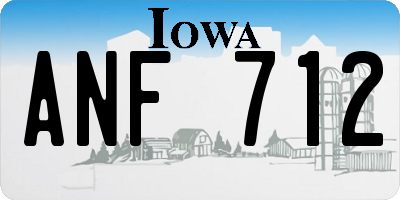 IA license plate ANF712