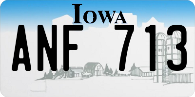 IA license plate ANF713