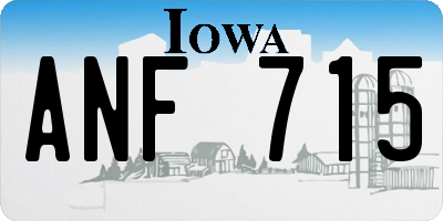 IA license plate ANF715