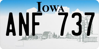IA license plate ANF737