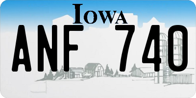 IA license plate ANF740