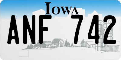 IA license plate ANF742