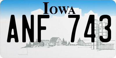 IA license plate ANF743