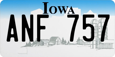 IA license plate ANF757