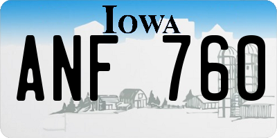 IA license plate ANF760