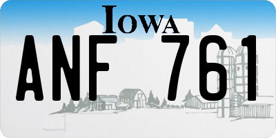 IA license plate ANF761