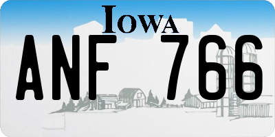 IA license plate ANF766