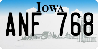 IA license plate ANF768