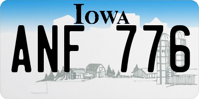 IA license plate ANF776