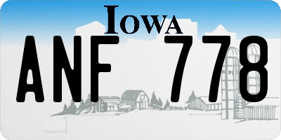IA license plate ANF778