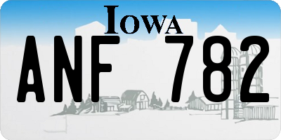 IA license plate ANF782