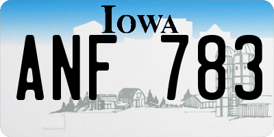 IA license plate ANF783