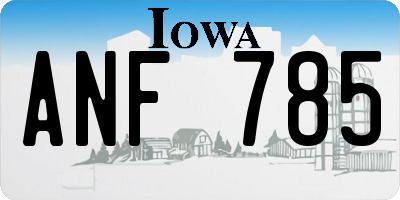 IA license plate ANF785