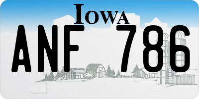 IA license plate ANF786