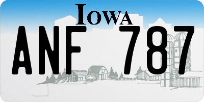 IA license plate ANF787
