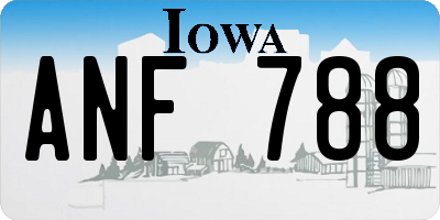 IA license plate ANF788