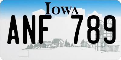 IA license plate ANF789