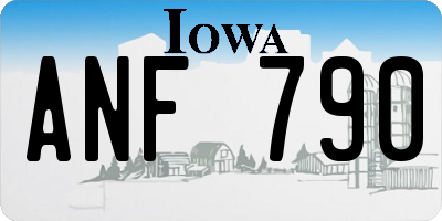 IA license plate ANF790